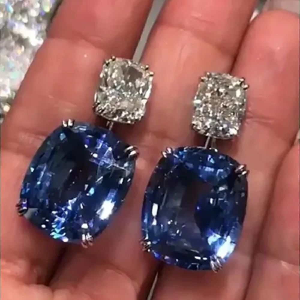 New silver diamond earrings